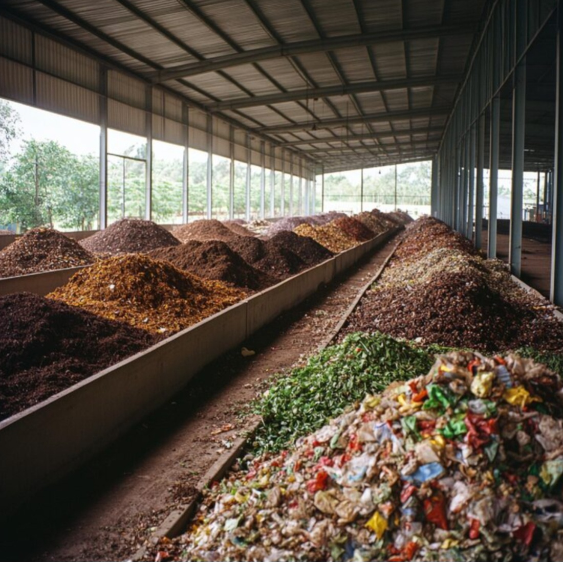 Compost facility processing